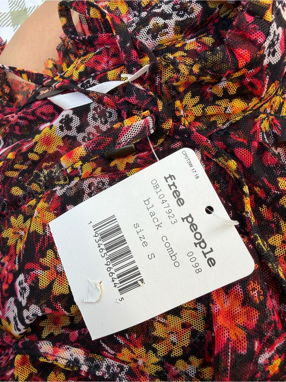 Free People floral multi color sheer blouse - Picture 8 of 10